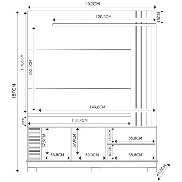 estante painel para tv 65 pol madrid c05 off white matte freijó mpozenato